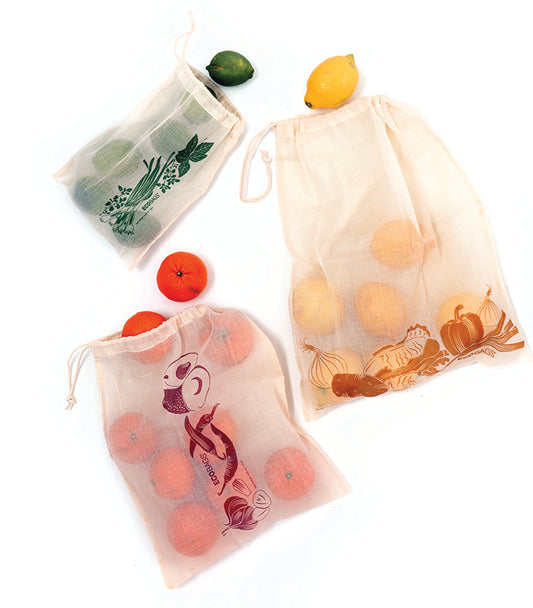Produce Bags, Set Of 3 (Small, Medium & Large)