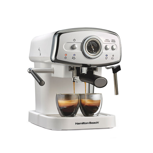 Slide & Lock Espresso Maker, White