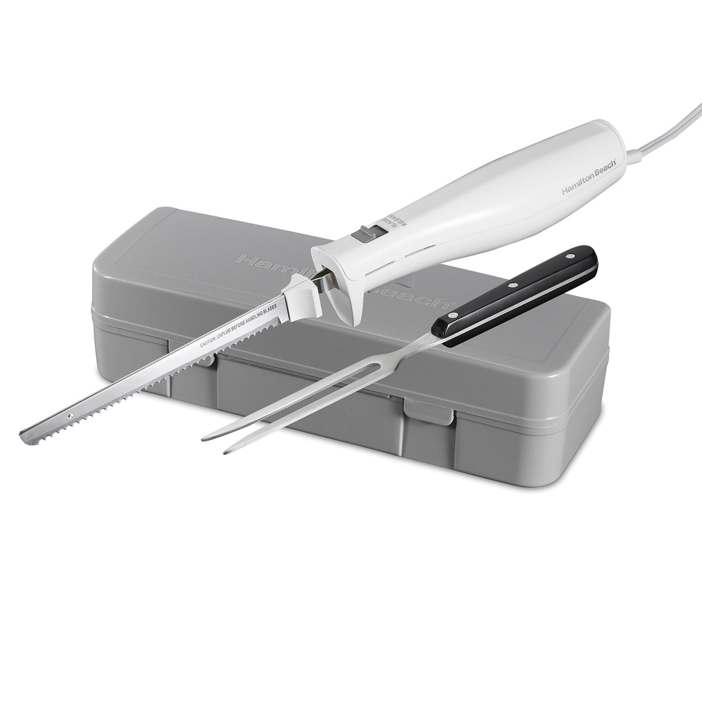 Electric Knife Set with Fork and Case