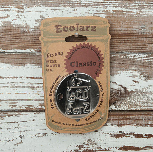 Classic Drinking Jar Lid: Wide-Mouth, Stainless Steel