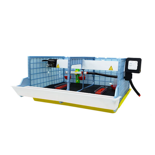 Chick Brooder - 2 Section H:9.5" (Starter Kit for Game Birds and Small Chicken Breeds)