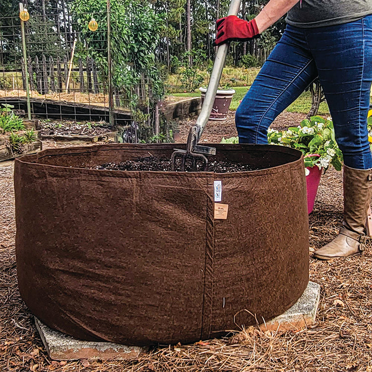 100 Gallon Brown Fabric Planter