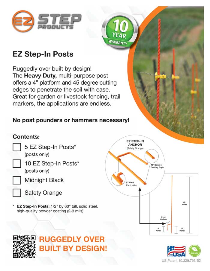 EZ STEP-IN POSTS, SUNSET ORANGE