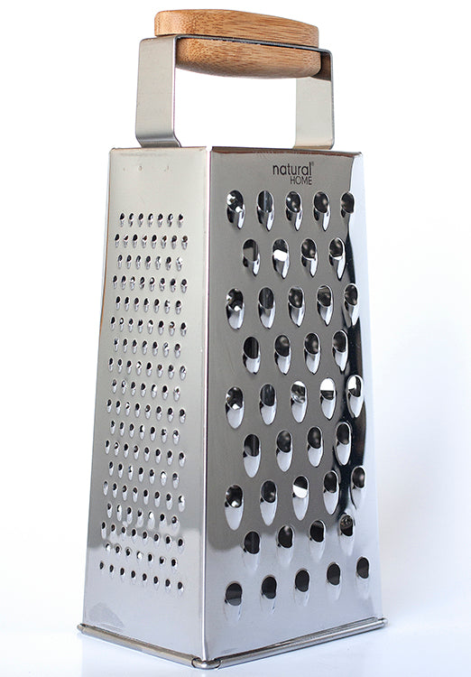 Natural Home Stainless Steel 12-Inch Box Grater W/ Bamboo