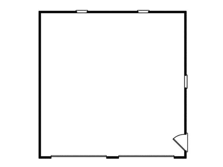 2-Car Western Style/Reverse Gable Garage, E-Plan