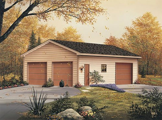 Lorenza Three-Car Garage, E-Plan
