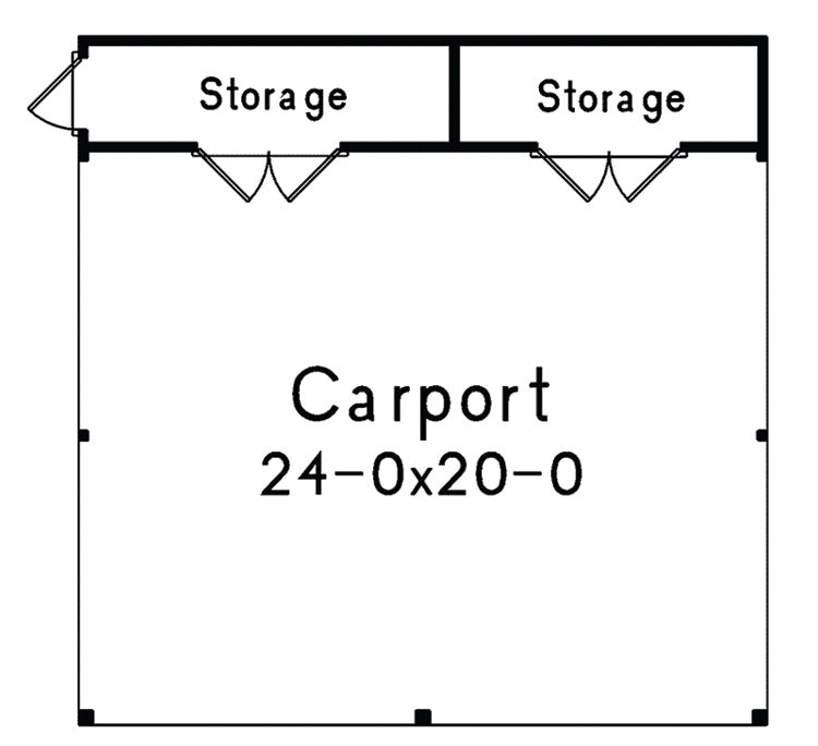 2-Car Carport With Storage, E-Plan
