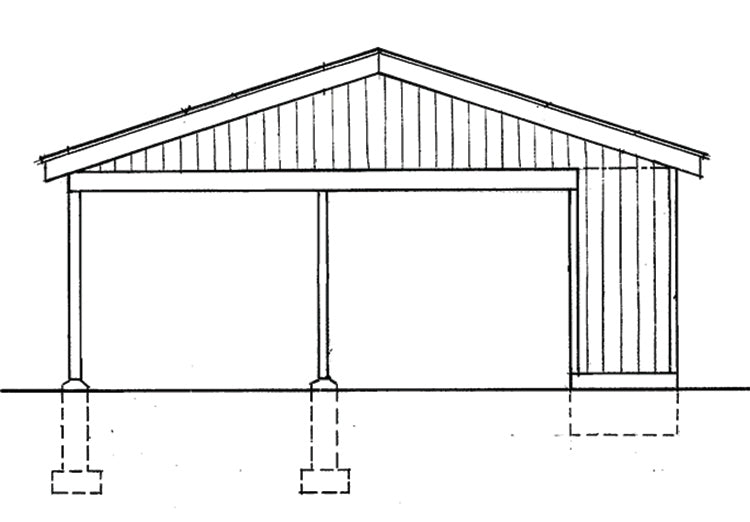 2-Car Carport With Storage, E-Plan