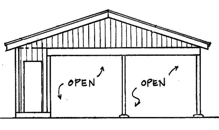 2-Car Carport With Storage, E-Plan