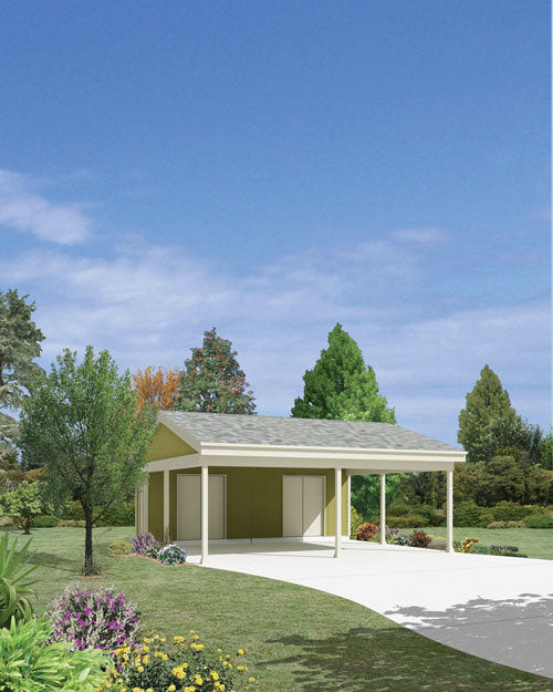 2-Car Carport With Storage, E-Plan