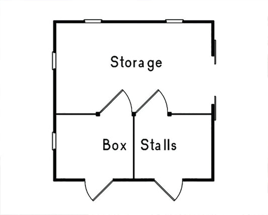 Barnhill Two Stall Horse Barn, E-Plan