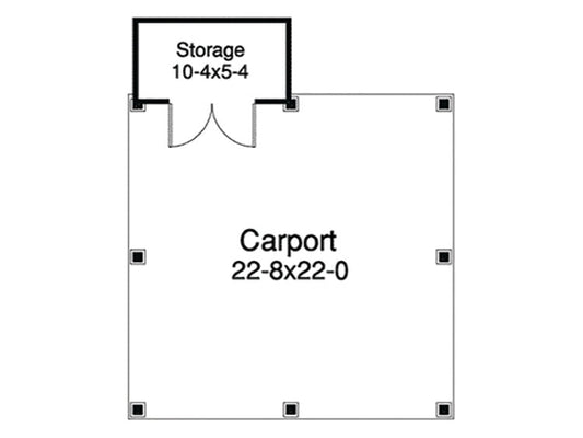 2-Car Carport With Storage, E-Plan