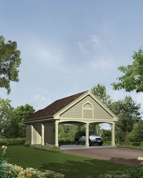 2-Car Carport With Storage, E-Plan