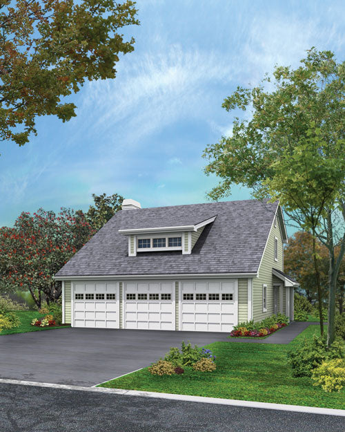 3-Car Garage With 2 Bedroom Apartment, E-Plan