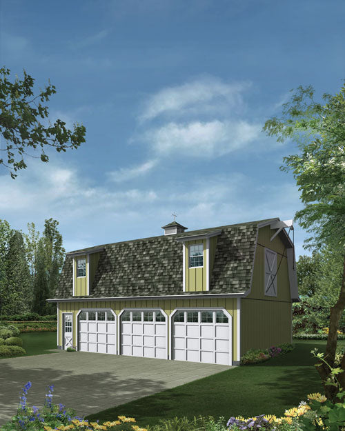 2- Or 3-Car Garage With Loft, E-Plan