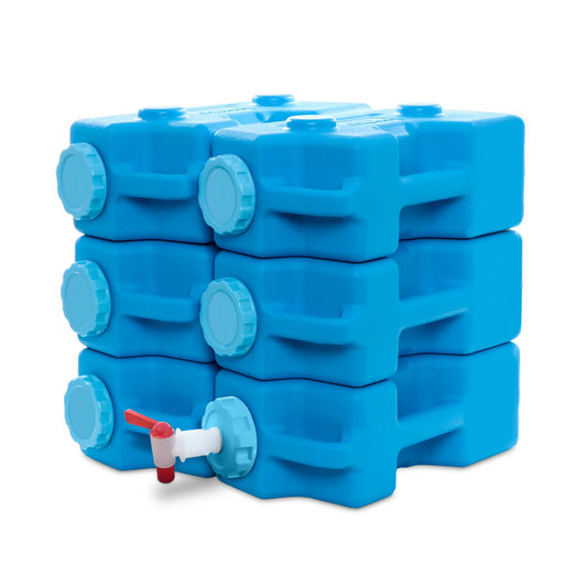 AquaBrick Food and Water Storage Container - 6 Pack & Spigot