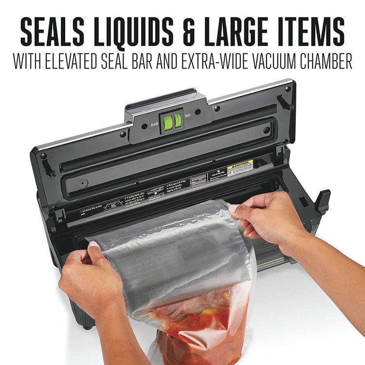 2-IN-1 LIQUID AND DRY VACUUM SEALER WITH DATE CODER STAMP