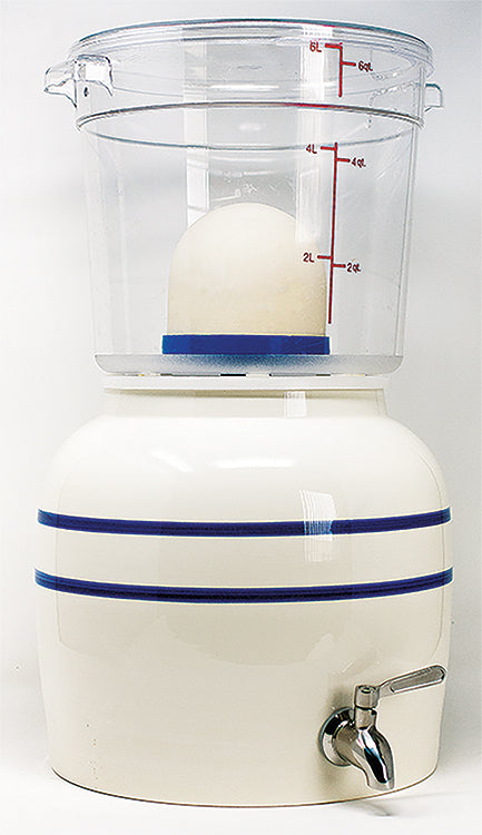 2.5 GALLON CERAMIC CROCK WITH LID AND STAINLESS STEEL SPIGOT