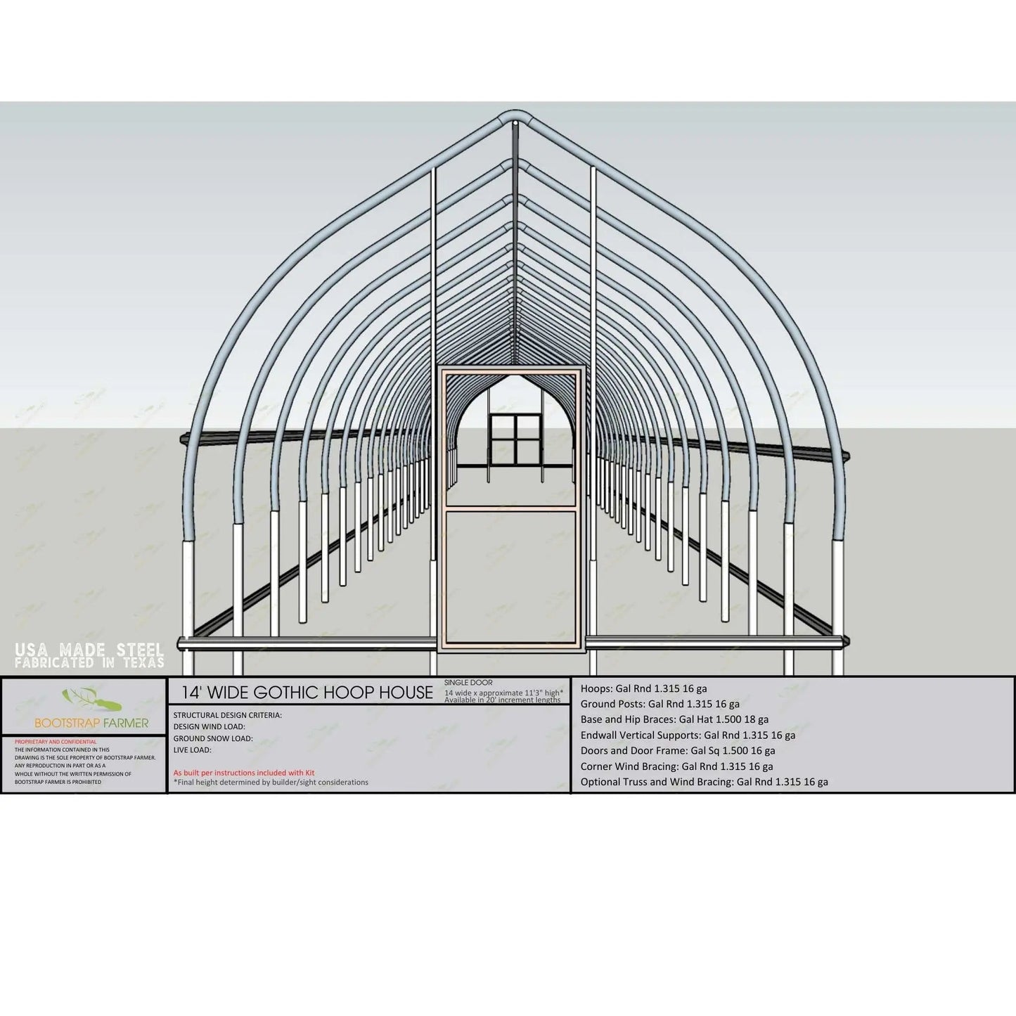 Gothic All-Metal Hoop House Kit