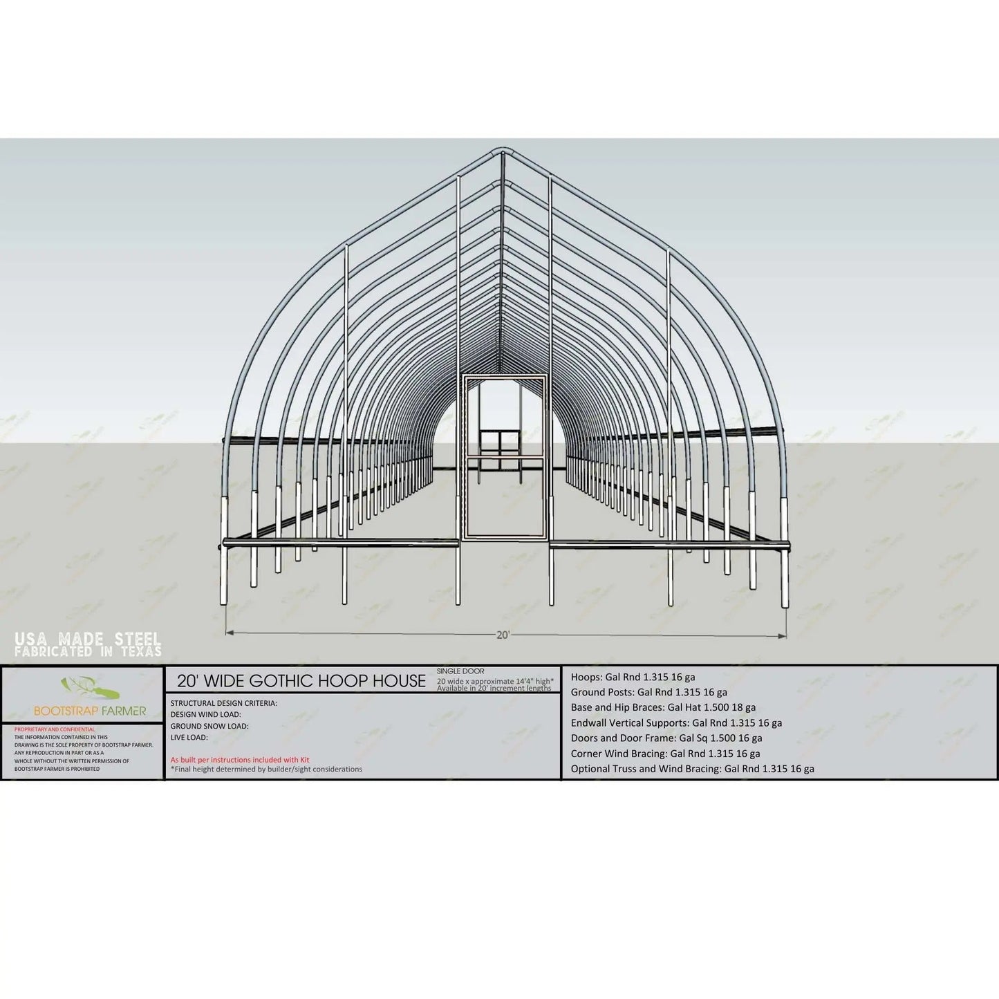 Gothic All-Metal Hoop House Kit