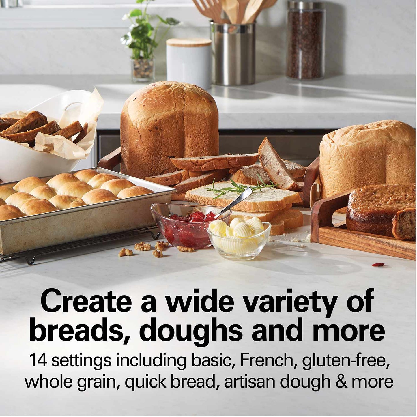 ARTISAN DOUGH & BREAD MAKER, WHITE & STAINLESS