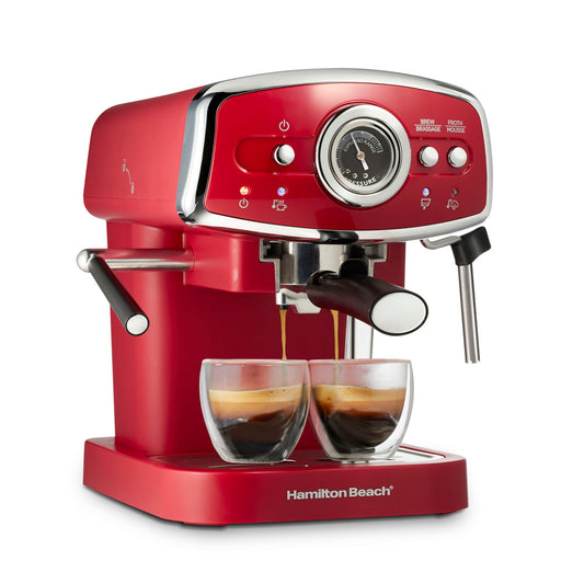 Slide & Lock Espresso Maker, Red