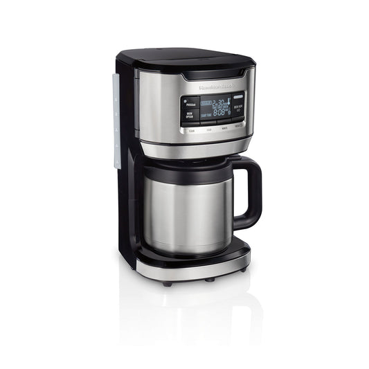 Front-Fill 12 Cup Programmable Coffee Maker with Thermal Carafe Stainless Steel Accents