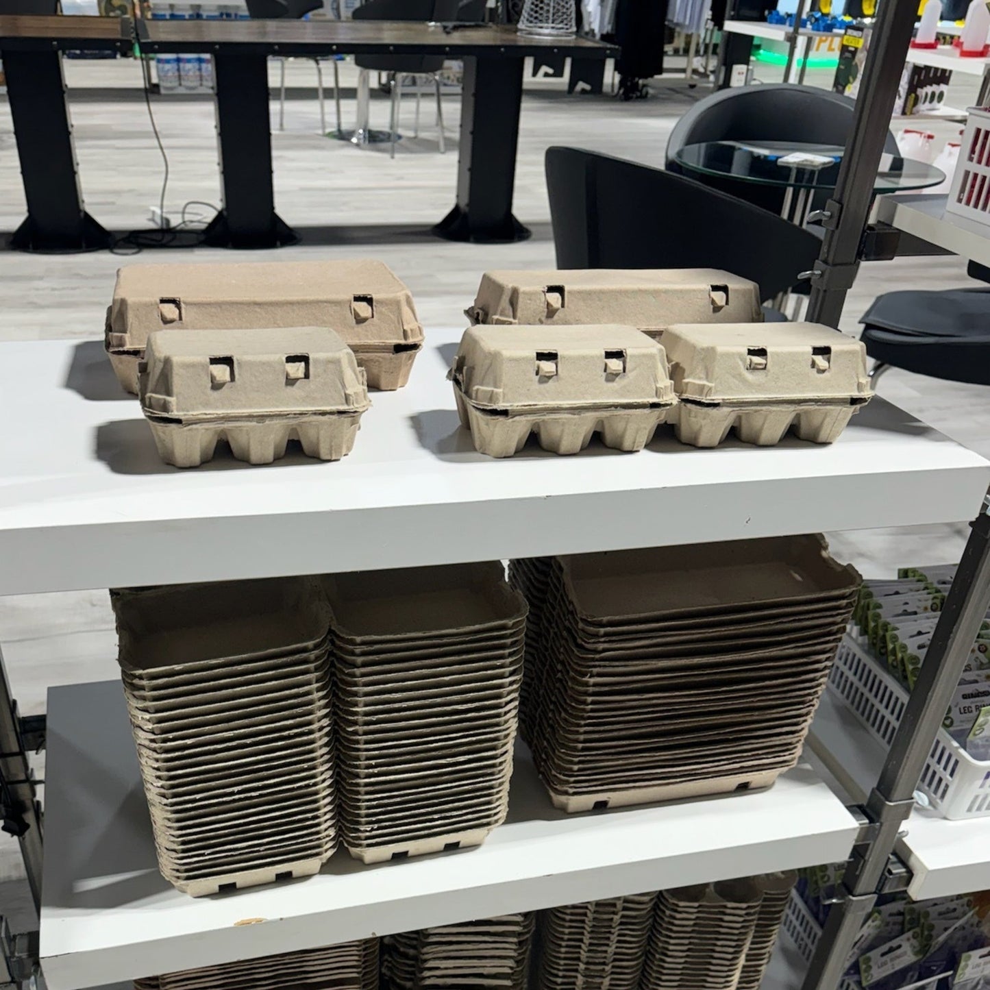 6-Egg Cartons - Natural Pulp, Flat Blank Top