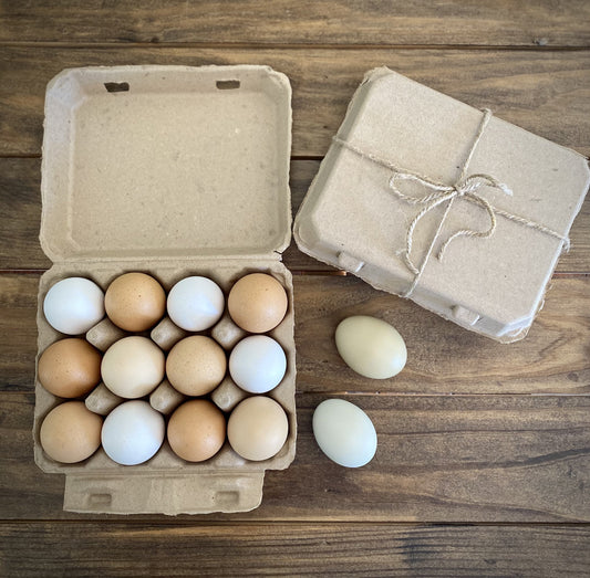 Henlay Vintage Blank Egg Cartons, Classic 3x4 Design, 2 Colors, 25, 75, or 200 Pack