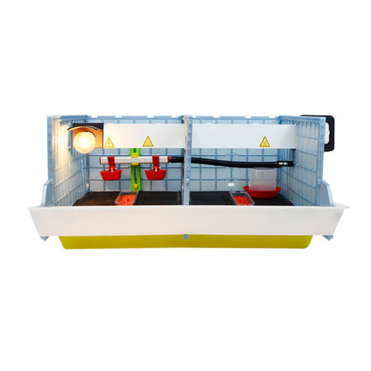 Chick Brooder - 2 Section H:9.5" (Starter Kit for Game Birds and Small Chicken Breeds)