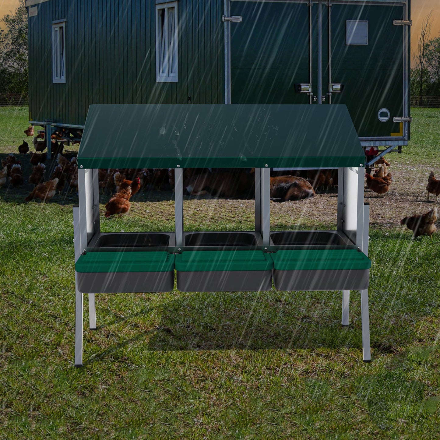 EggHouse Galvanized Nesting Box (Up to 30 Birds)