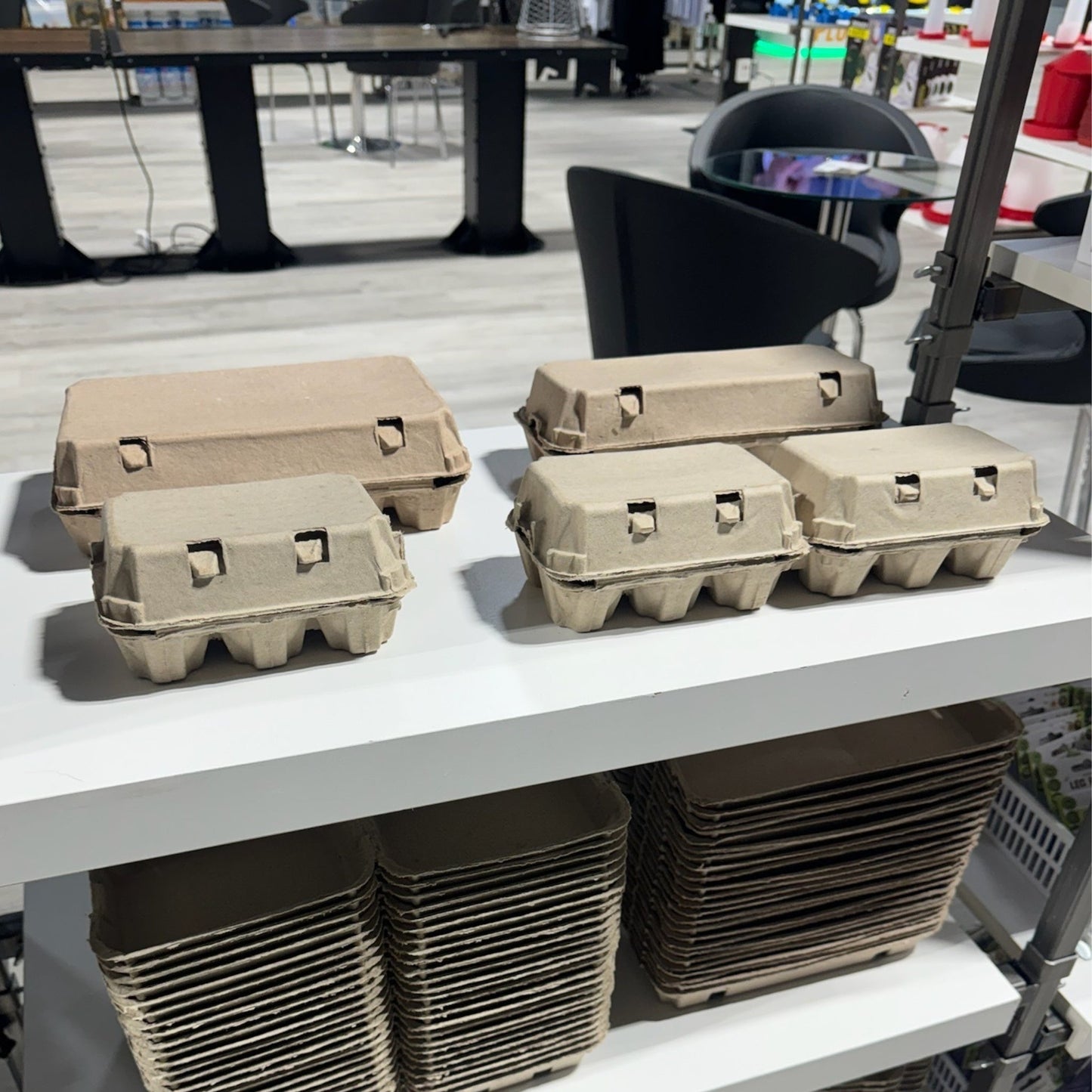 12-Egg Cartons (2x6) - Natural Pulp, Flat Top Blank