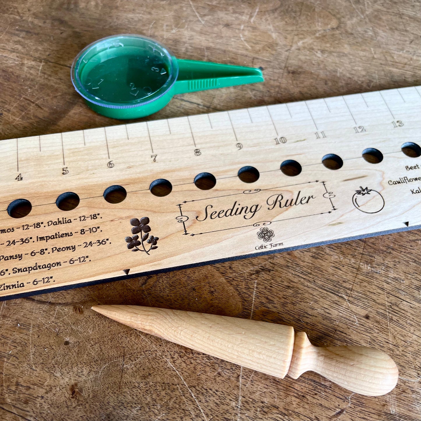 Seeding Gift Set — Dibble, Seeder and Ruler