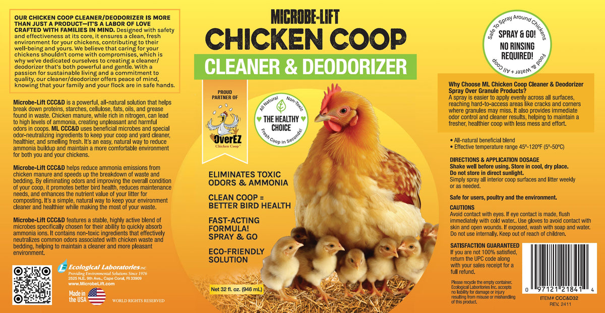 Chicken Cleaner Microbe-Lift Chicken Coop Cleaner & Deodorizer - 32 oz – Grit
