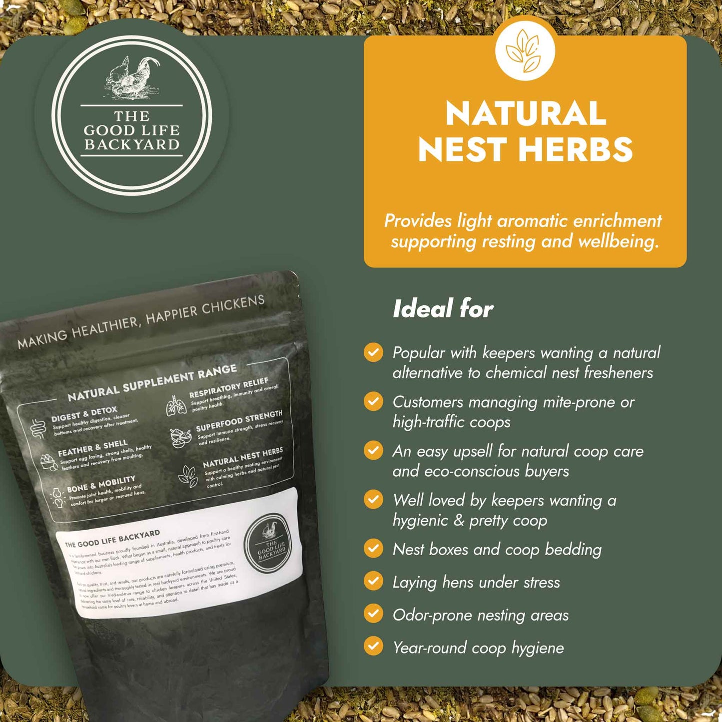 Natural Nest Herbs - Nest Blend (Chicken Feed Additive)