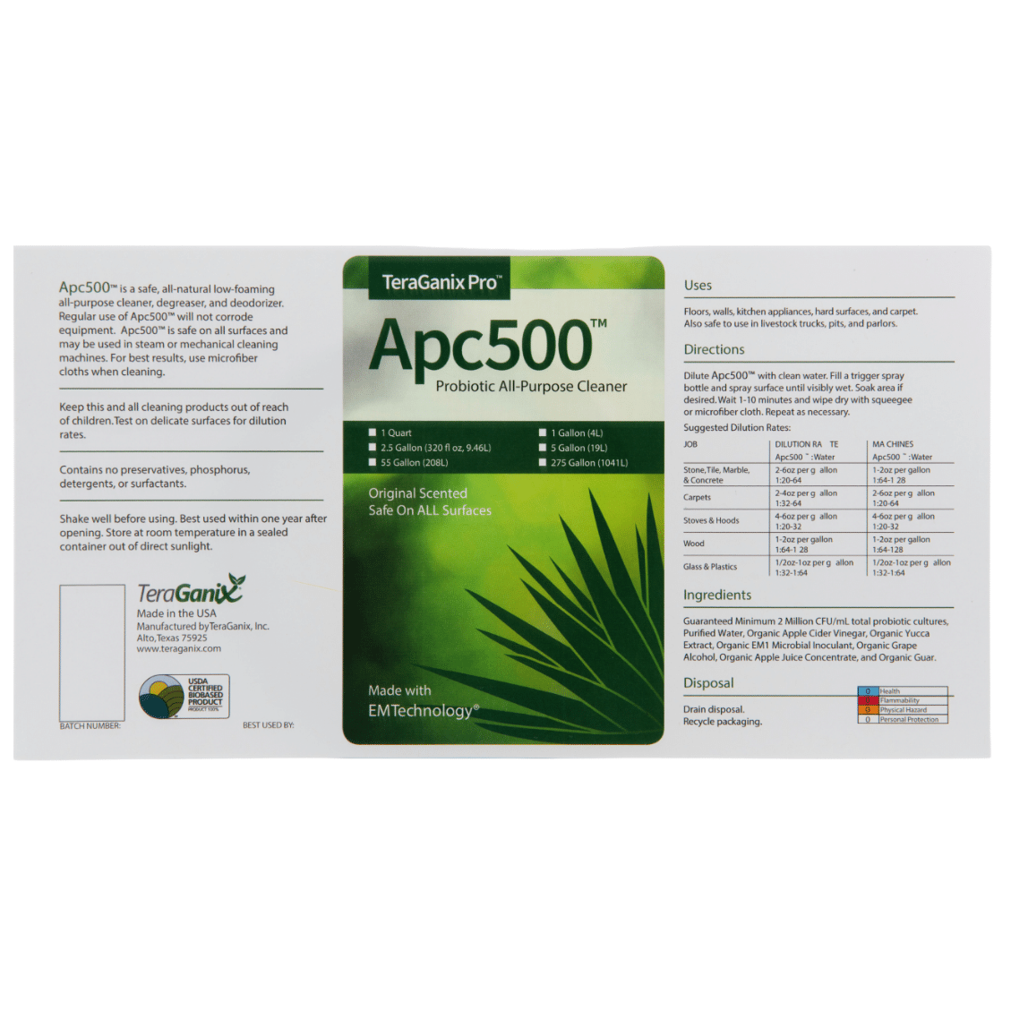 APC500 Nontoxic All-purpose Cleaning Product