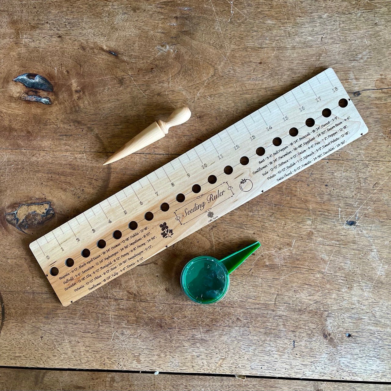 Seeding Gift Set — Dibble, Seeder and Ruler