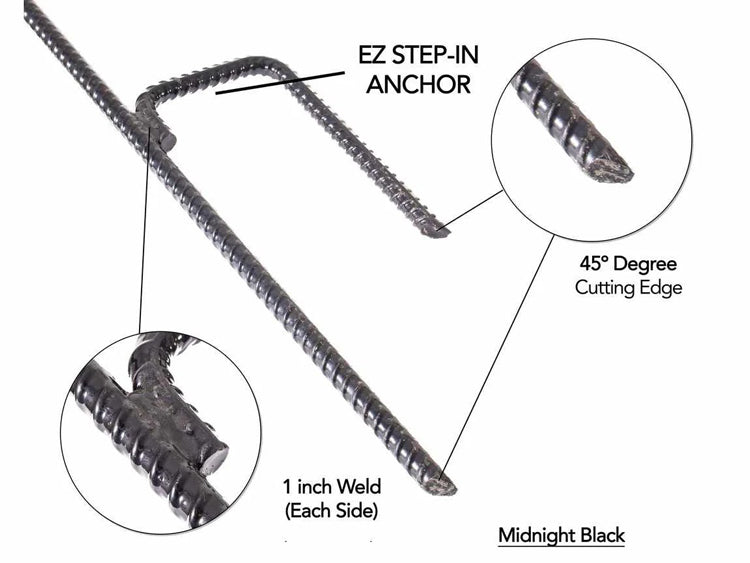 EZ STEP-IN POSTS, MIDNIGHT BLACK