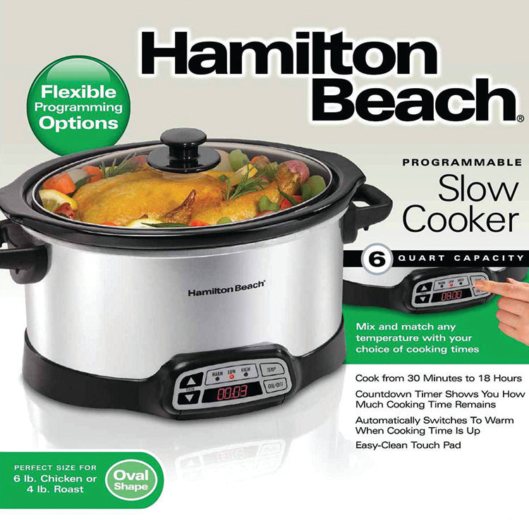 Hamilton Beach 3-Quart Slow Cooker With Dishwasher-Safe Crock & Lid, Matte  Black (33231)