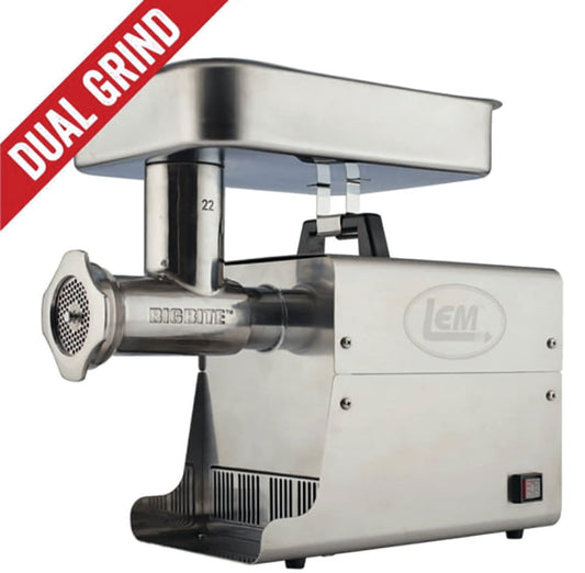 Dual Grind #22 Big Bite Meat Grinder - 1 HP
