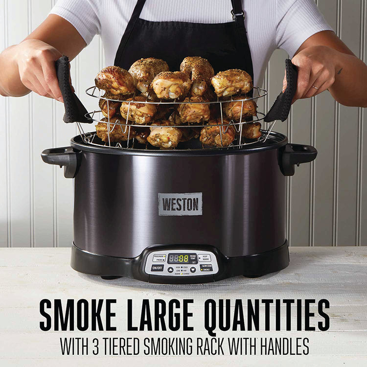 Weston 2-in-1 Indoor Smoker & Slow Cooker, Black