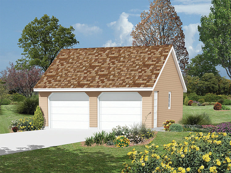 Wooster 2-Car Reverse Gable Garage, E-Plan