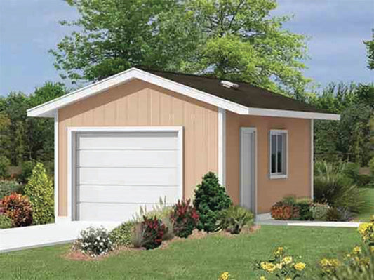 Jerrell Western One-Car Garage, E-Plan