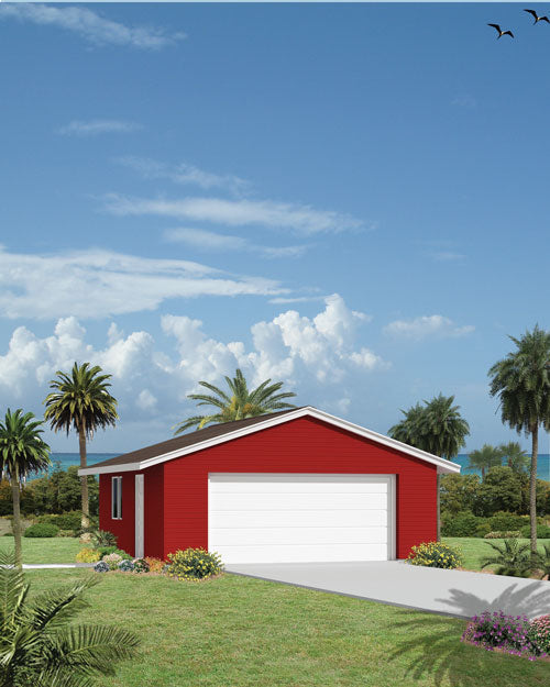 2-Car Western Style Garage, E-Plan
