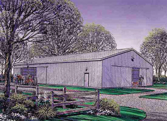Countryplace Pole Building Shed, E-Plan