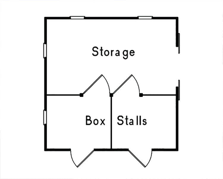 Barnhill Two Stall Horse Barn, E-Plan