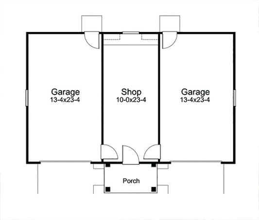 Kitra Two-Car Garage With Shop, E-Plan