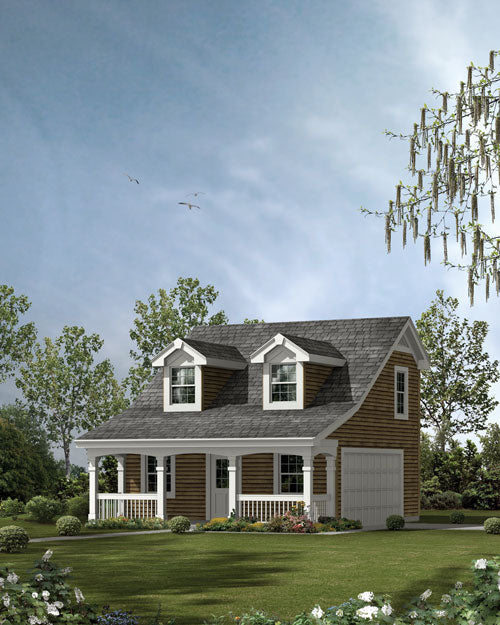 2-Car Garage With Studio Loft, E-Plan