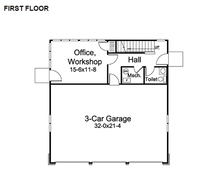3-Car Garage With Bonus Room, E-Plan