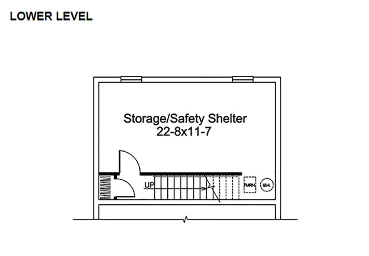 2-Car Garage With Shop And Safety Shelter, E-Plan